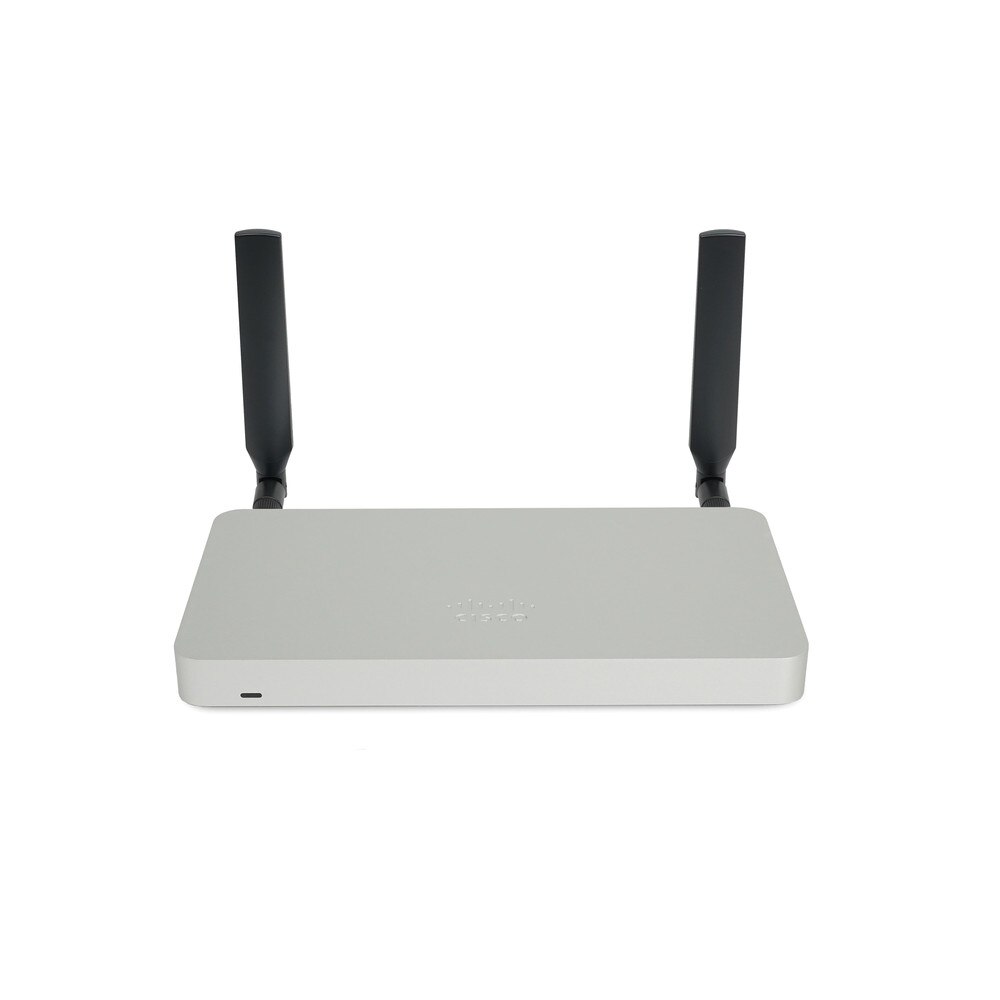 Cisco Meraki MX67C Cloud Managed Security Appliance (MX67C-HW-NA) - Small branch security and SD-WAN appliance with integrated LTE, supporting up to 50 users.