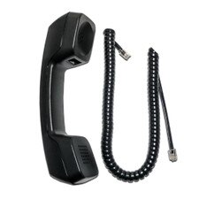 A black Panasonic handset for KX-T7000 series phones with a curly cord and a noise reduction feature.