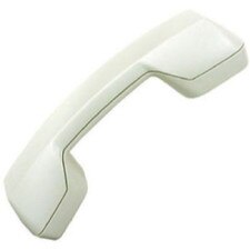 A White Panasonic handset for KX-T7000 series phones with a curly cord and a noise reduction feature