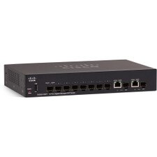 Cisco SG350-10SFP 10-Port Gigabit SFP Switch (SG350-10SFP-K9-NA-RF) - Managed switch with 8 Gigabit SFP ports and 2 combo Gigabit Ethernet/Gigabit SFP ports, ideal for small business networks.