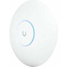 Ubiquiti UniFi U7 Pro Tri-Band Wi-Fi 7 Access Point front view with sleek white design and LED indicator