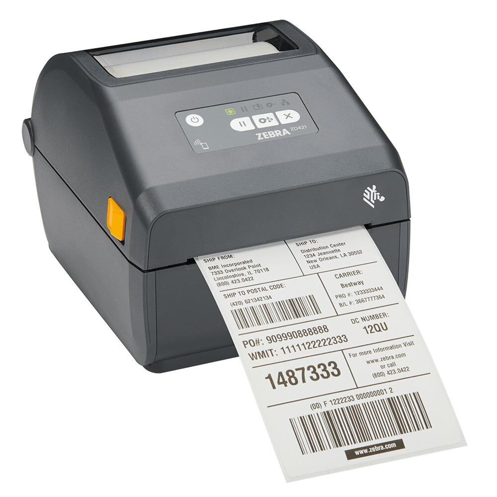 Zebra ZD421T 203dpi Thermal Transfer Desktop Barcode Label Printer (ZD4A042-30EM00EZ ZD4A042-301M00EZ) Like New 2